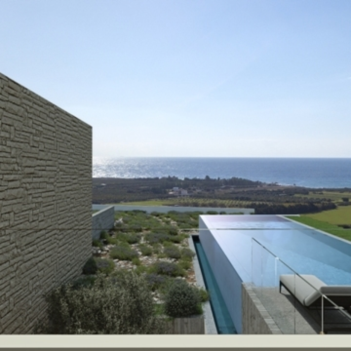 Modern villa with sea views