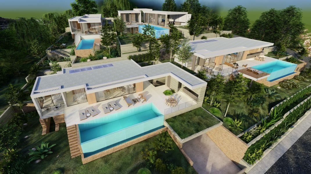 Modern villa with sea vies close to city