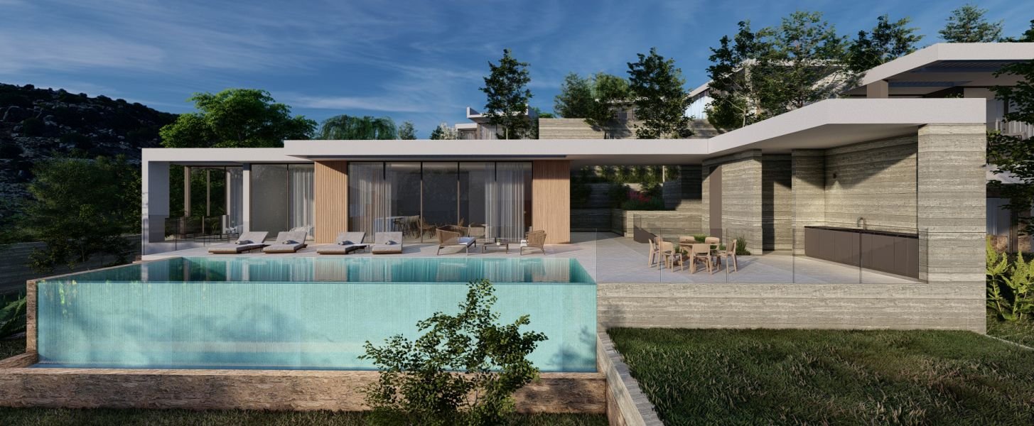 Modern villa with sea vies close to city