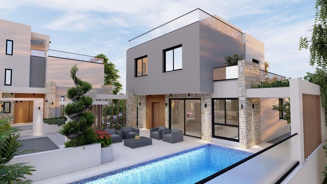 Modern villa near the sea and town