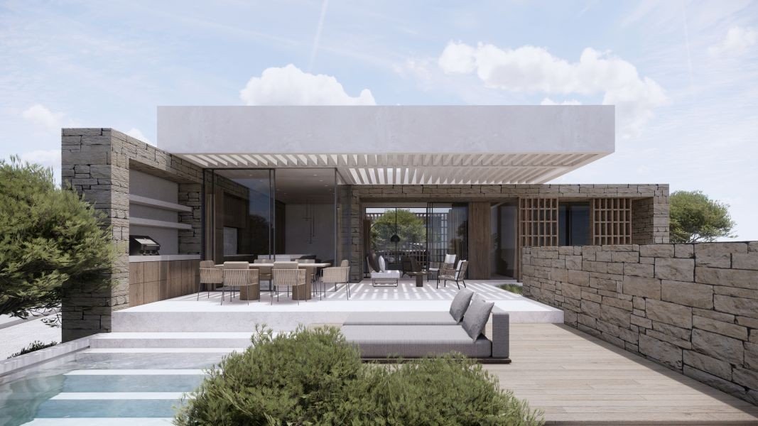 Luxury villa by the sea on the hill