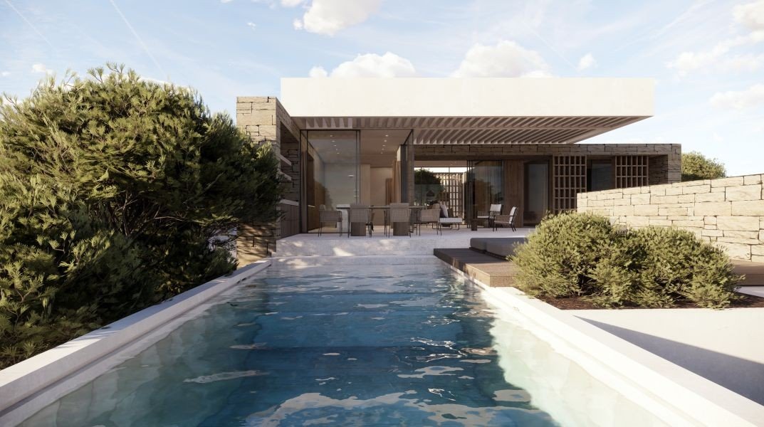 Luxury villa by the sea on the hill