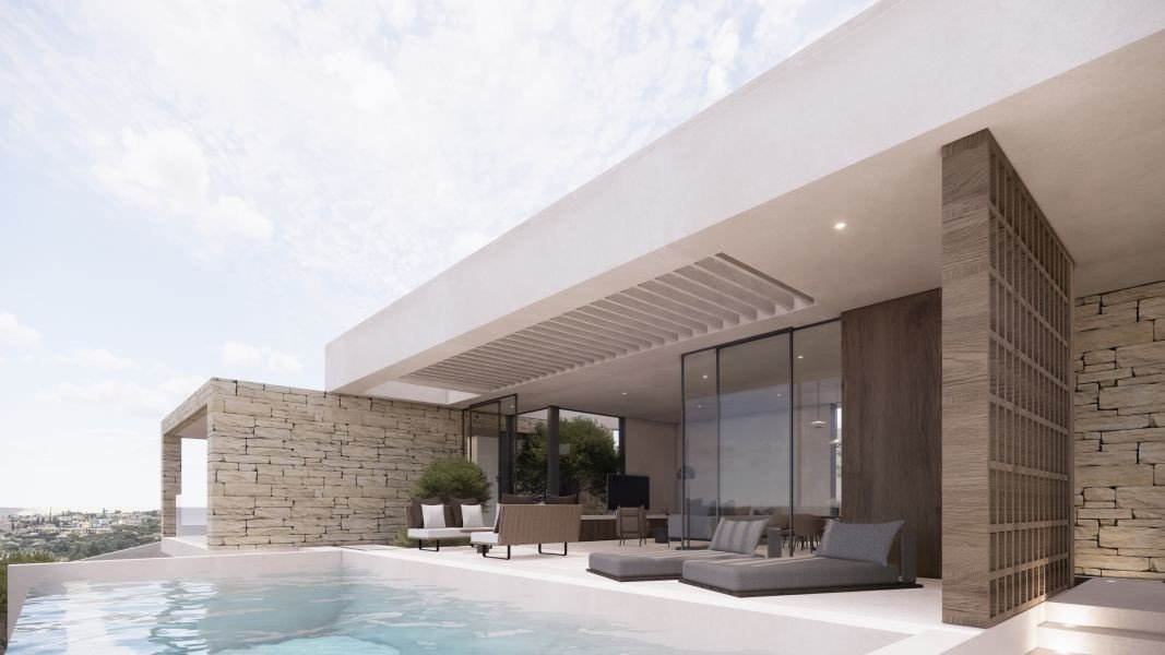 Luxury villa by the sea on the hill