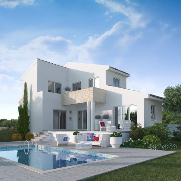 Villa mit Meerblick auf einem Hügel in Limassol