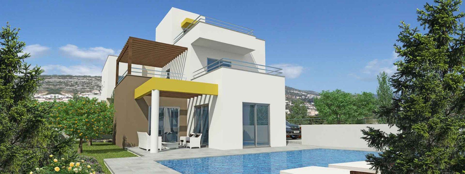 Hilltop villa with sea views in Paphos