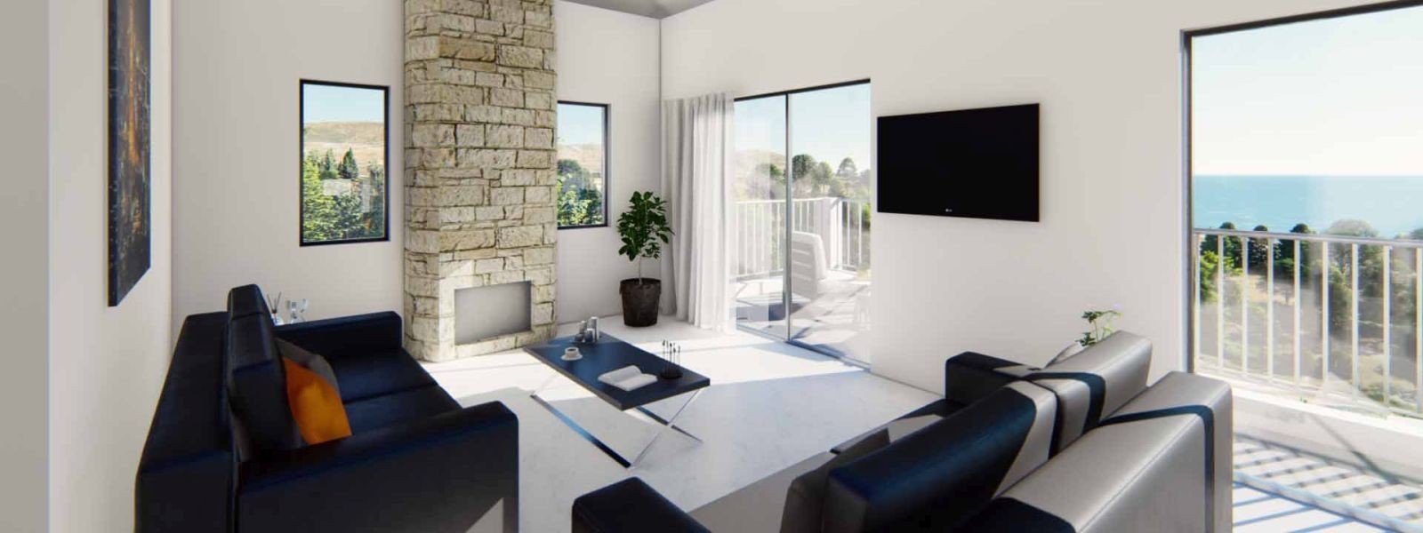 Seaview villa in countryside in Polis