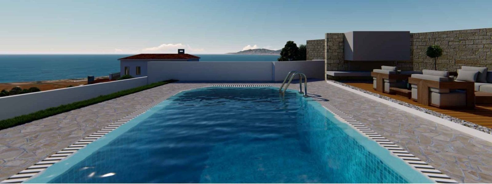 Seaview villa in countryside in Polis