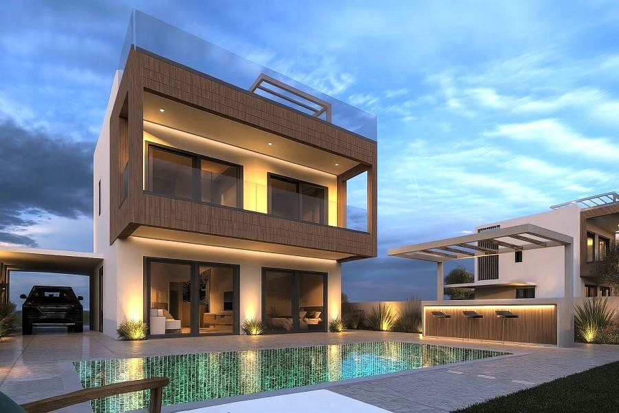 Detached villa with sea&mountain views in Paphos