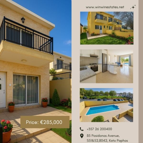 Semi-Detached Townhouse in Universal, Paphos
