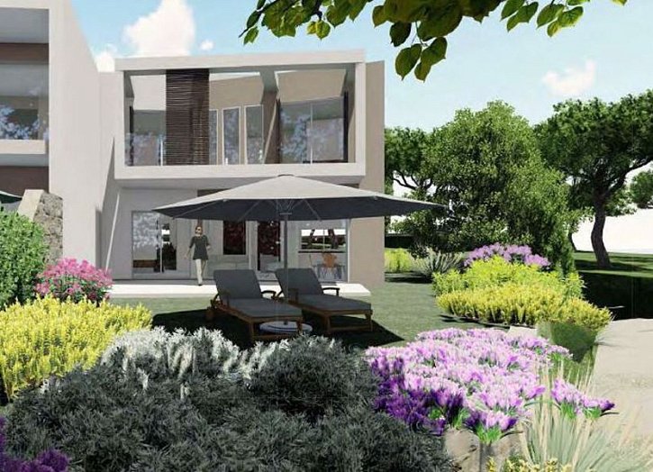 Terraced house in club resort with sea view