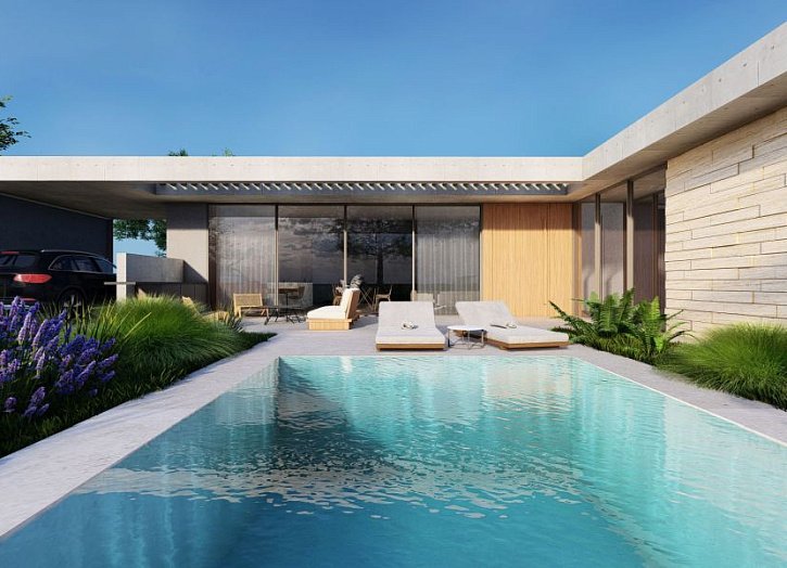 Bungalow mit Dachterrasse und Meerblick