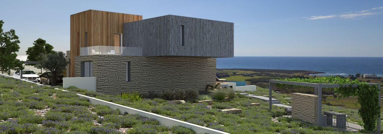 Modern villa with sea views