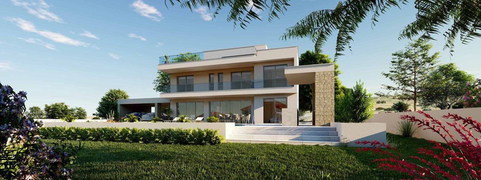 Villa by the sea on large plot in Paphos