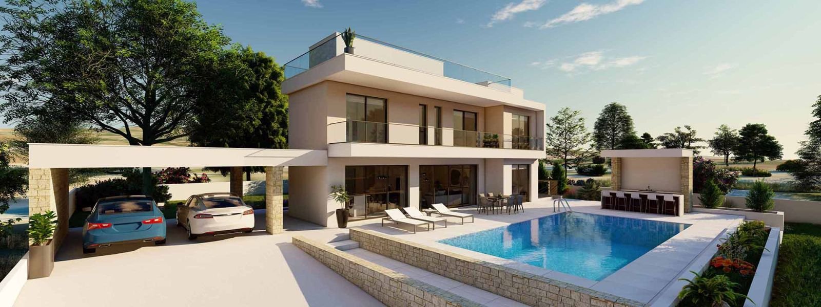 Villa by the sea on large plot in Paphos