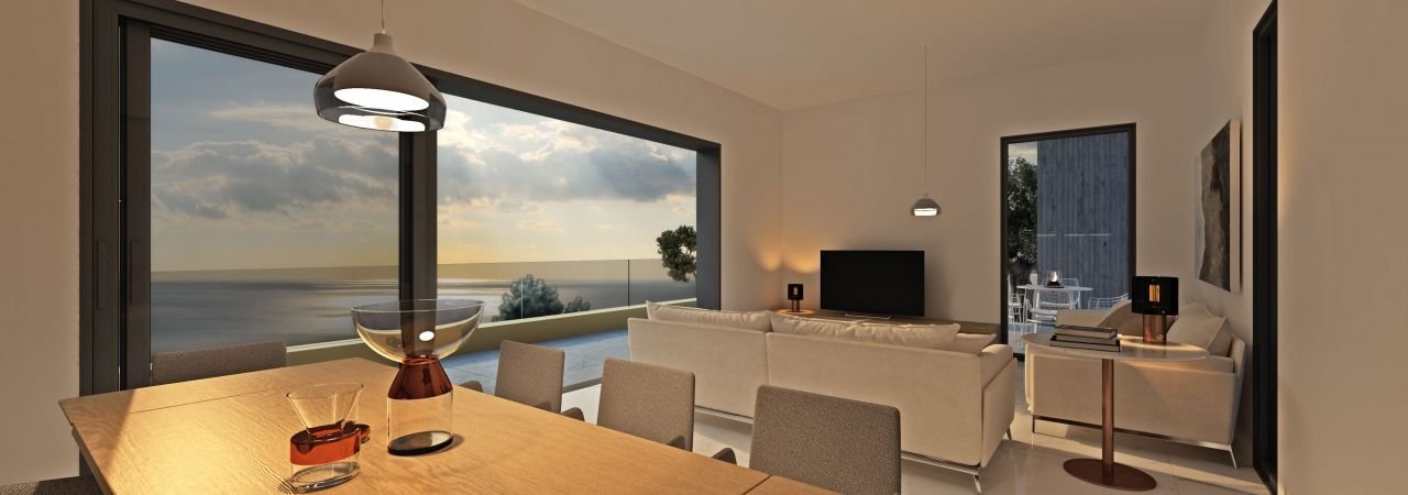 Modern villa with sea views
