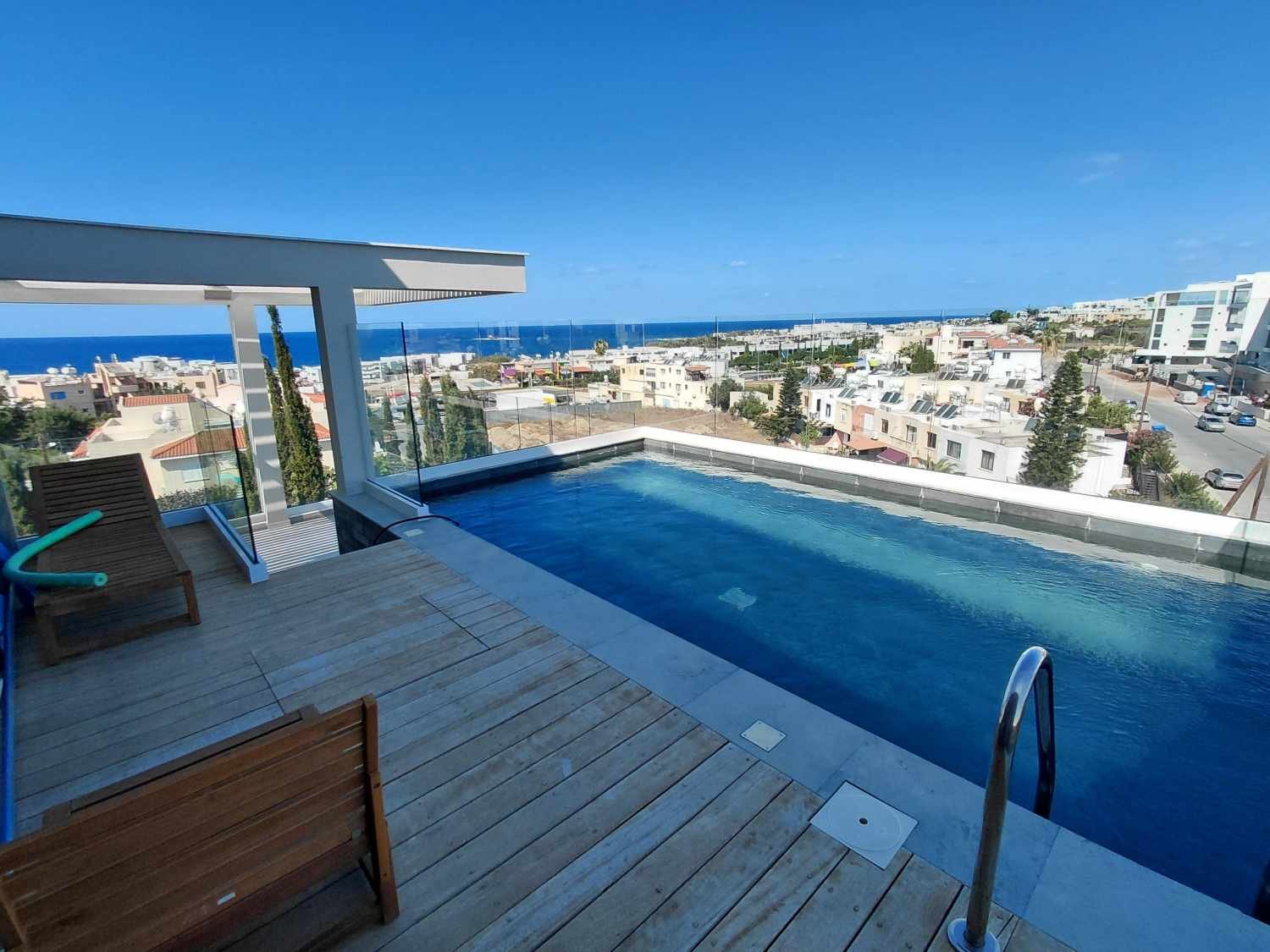 Modern Sea-View Penthouse with Private Pool Near the Beach