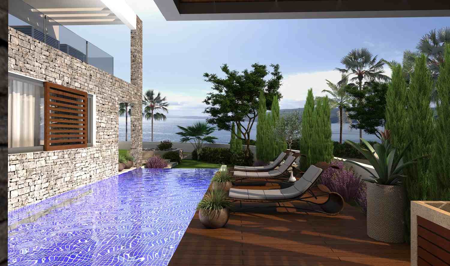 Beachfront Villas with a beautiful sandy lagoon beach right at their doorstep