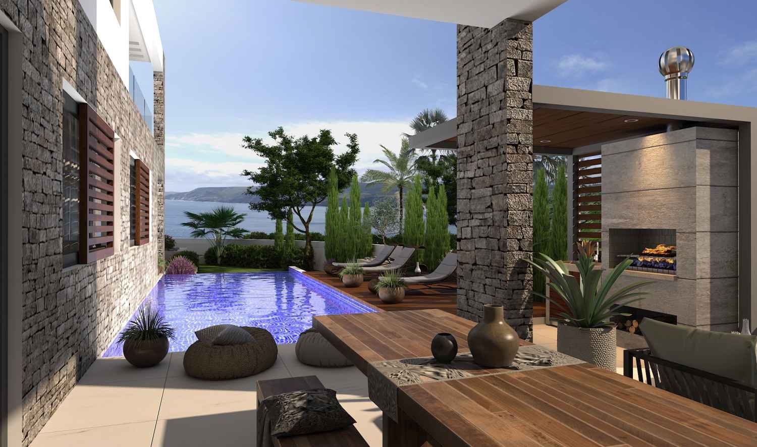 Beachfront Villas with a beautiful sandy lagoon beach right at their doorstep