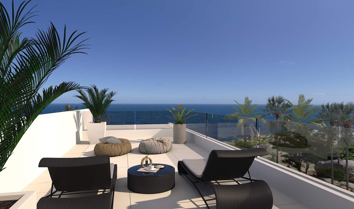 Beachfront Villas with a beautiful sandy lagoon beach right at their doorstep