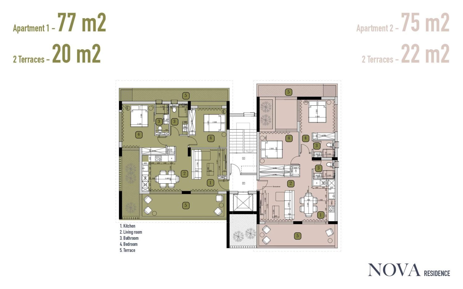 Stylish 2-Bedroom Apartment with Two Terraces in Universal, Paphos