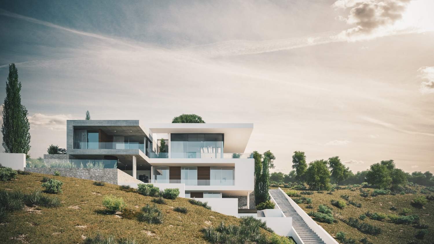 Luxury Villa hillside plot in the prestigious area in Ayios Tychonas
